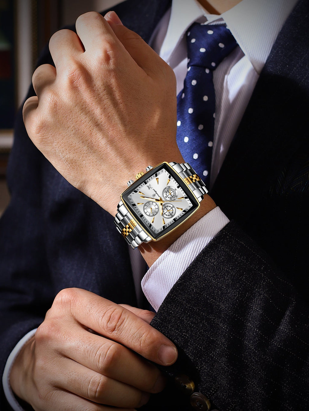 Montre POEDAGAR Fashion Business Luxe pour Homme, Aiguilles Lumineuses, Montre à Quartz, Acier Inoxydable
