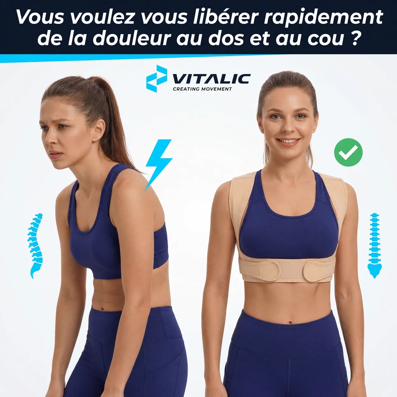 Correcteur posture avec soutient gorge